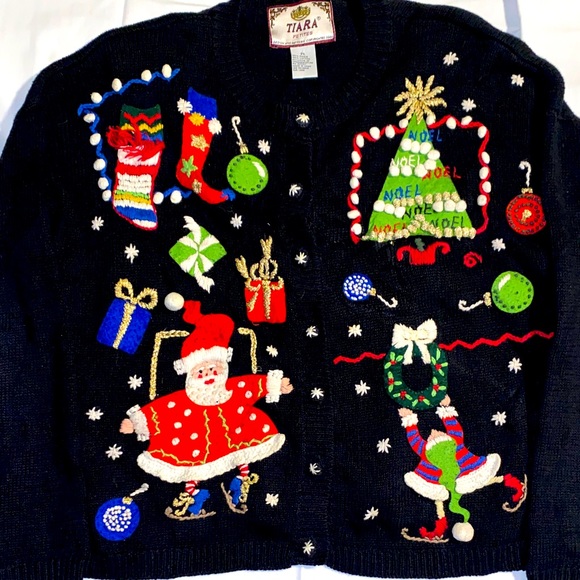 Vintage 90’s Tiara Christmas Sweater size LP - Picture 1 of 6